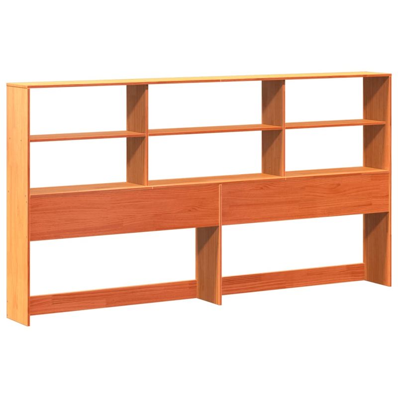 Casa si Gradina - Mobilier - Paturi si accesorii - Paturi - Pat cu biblioteca fara saltea maro 200x200 cm lemn masiv de pin - Infinity.ro
