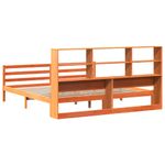 Casa si Gradina - Mobilier - Paturi si accesorii - Paturi - Pat cu biblioteca fara saltea maro ceruit 200x200 cm lemn masiv - Infinity.ro