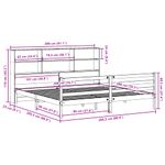 Casa si Gradina - Mobilier - Paturi si accesorii - Paturi - Pat cu biblioteca fara saltea maro ceruit 200x200 cm lemn masiv - Infinity.ro