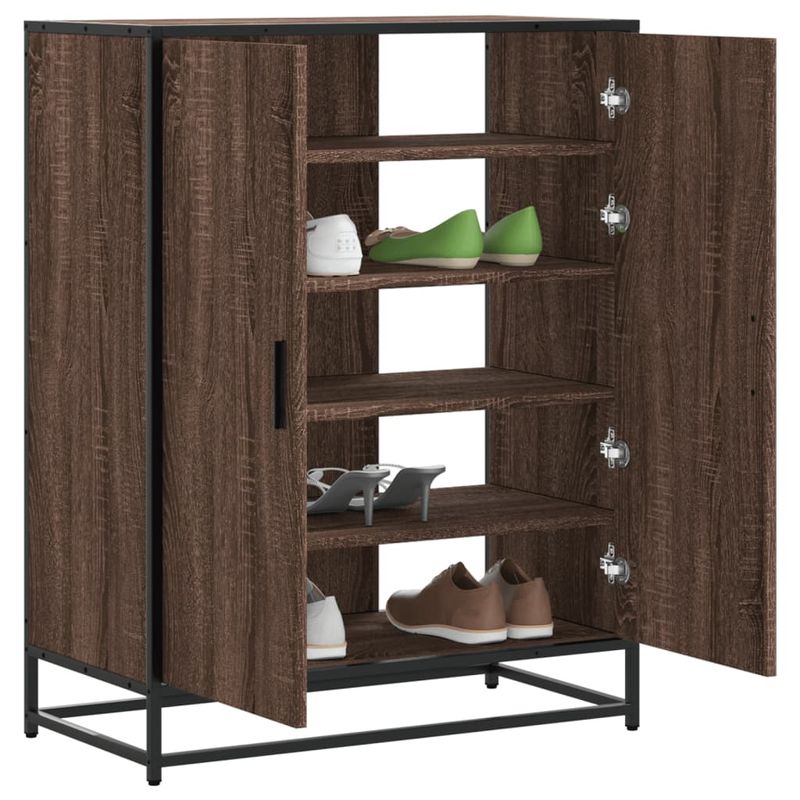 Casa si Gradina - Mobilier - Organizare si depozitare - Organizator incaltaminte - Pantofar, stejar maro, 75x38x97,5 cm, lemn prelucrat/metal - Infinity.ro