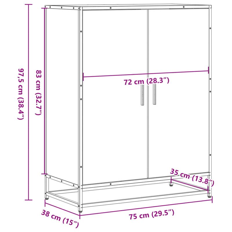 Casa si Gradina - Mobilier - Organizare si depozitare - Organizator incaltaminte - Pantofar, stejar maro, 75x38x97,5 cm, lemn prelucrat/metal - Infinity.ro