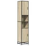 Casa si Gradina - Mobilier - Mobilier baie - Comode baie - Dulap baie stejar sonoma 35x37,5x188,5 cm lemn prelucrat/metal - Infinity.ro