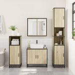 Casa si Gradina - Mobilier - Mobilier baie - Comode baie - Dulap baie stejar sonoma 35x37,5x188,5 cm lemn prelucrat/metal - Infinity.ro