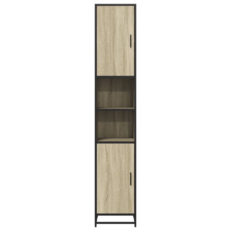 Casa si Gradina - Mobilier - Mobilier baie - Comode baie - Dulap baie stejar sonoma 35x37,5x188,5 cm lemn prelucrat/metal - Infinity.ro