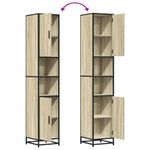 Casa si Gradina - Mobilier - Mobilier baie - Comode baie - Dulap baie stejar sonoma 35x37,5x188,5 cm lemn prelucrat/metal - Infinity.ro