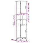 Casa si Gradina - Mobilier - Mobilier baie - Comode baie - Dulap baie stejar sonoma 35x37,5x188,5 cm lemn prelucrat/metal - Infinity.ro