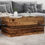 Casa si Gradina - Mobilier - Mese si birouri - Masute de cafea - Masuta de cafea cu lumini LED, lemn vechi, 90x50x40 cm - Infinity.ro