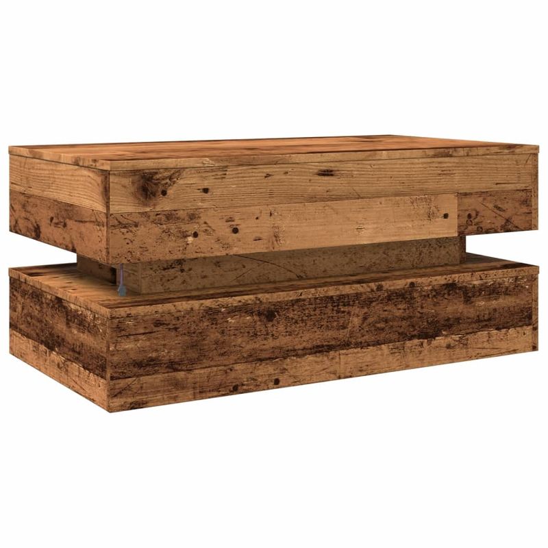 Casa si Gradina - Mobilier - Mese si birouri - Masute de cafea - Masuta de cafea cu lumini LED, lemn vechi, 90x50x40 cm - Infinity.ro