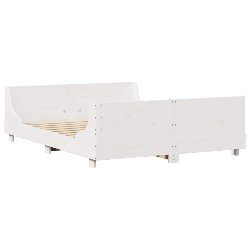 Casa si Gradina - Mobilier - Paturi si accesorii - Paturi - Cadru de pat fara saltea, alb, 120x200 cm, lemn masiv pin - Infinity.ro