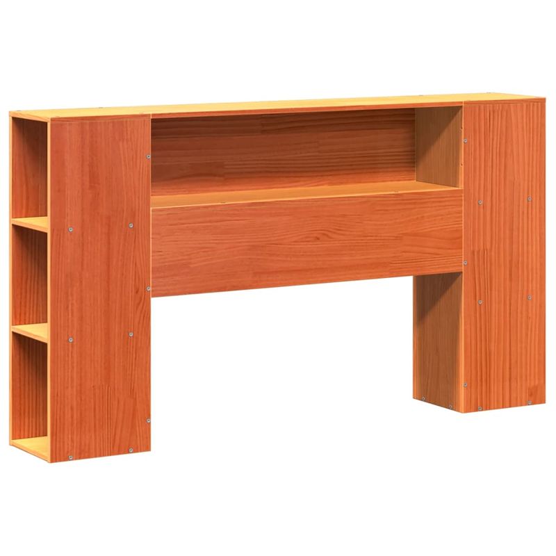Casa si Gradina - Mobilier - Paturi si accesorii - Paturi - Pat cu biblioteca fara saltea maro 140x190 cm lemn masiv de pin - Infinity.ro
