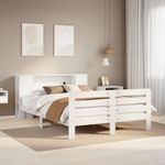 Casa si Gradina - Mobilier - Paturi si accesorii - Paturi - Cadru de pat fara saltea, alb, 150x200 cm, lemn masiv pin - Infinity.ro