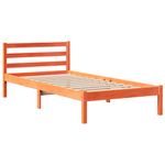 Casa si Gradina - Mobilier - Paturi si accesorii - Paturi - Pat cu biblioteca fara saltea maro ceruit 75x190 cm lemn masiv - Infinity.ro