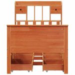 Casa si Gradina - Mobilier - Paturi si accesorii - Paturi - Pat cu biblioteca fara saltea, maro, 100x200 cm, lemn masiv pin - Infinity.ro