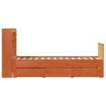 Casa si Gradina - Mobilier - Paturi si accesorii - Paturi - Pat cu biblioteca fara saltea, maro, 100x200 cm, lemn masiv pin - Infinity.ro