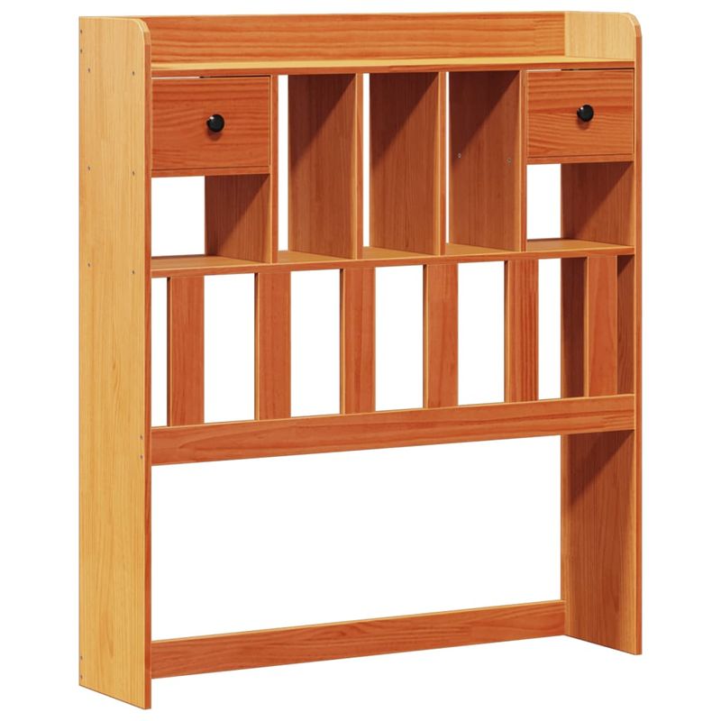 Casa si Gradina - Mobilier - Paturi si accesorii - Paturi - Pat cu biblioteca fara saltea, maro, 100x200 cm, lemn masiv pin - Infinity.ro