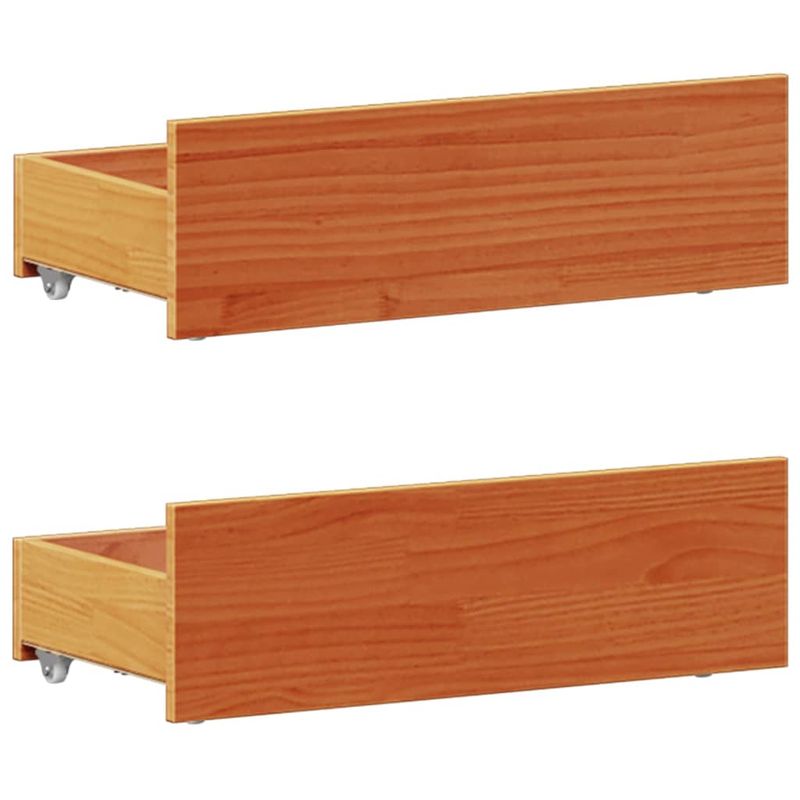 Casa si Gradina - Mobilier - Paturi si accesorii - Paturi - Pat cu biblioteca fara saltea, maro, 100x200 cm, lemn masiv pin - Infinity.ro
