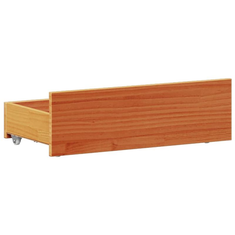 Casa si Gradina - Mobilier - Paturi si accesorii - Paturi - Pat cu biblioteca fara saltea, maro, 100x200 cm, lemn masiv pin - Infinity.ro