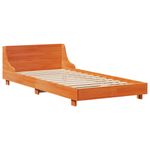 Casa si Gradina - Mobilier - Paturi si accesorii - Paturi - Cadru pat fara saltea, maro ceruit, 100x200 cm, lemn masiv pin - Infinity.ro