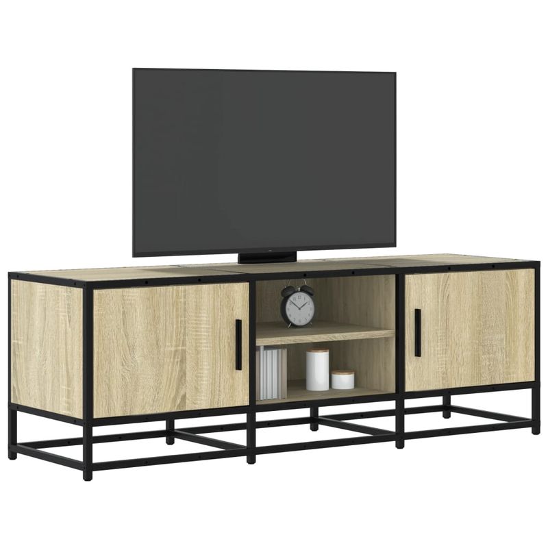 Casa si Gradina - Mobilier - Comode si corpuri - Comode - Dulap TV, stejar sonoma, 120x35x41 cm, lemn prelucrat si metal - Infinity.ro