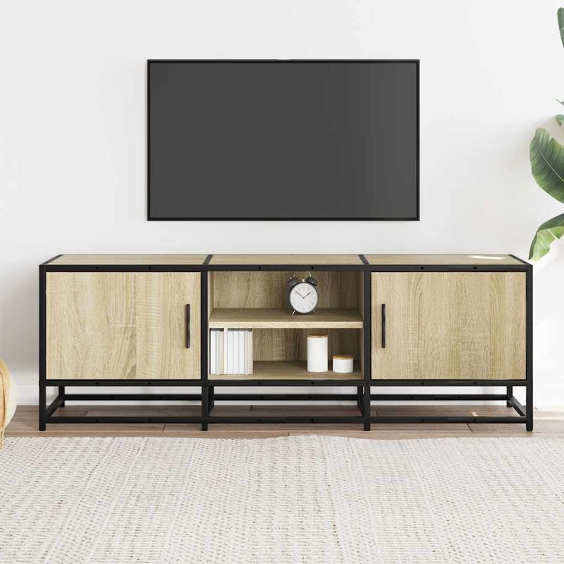 Casa si Gradina - Mobilier - Comode si corpuri - Comode - Dulap TV, stejar sonoma, 120x35x41 cm, lemn prelucrat si metal - Infinity.ro