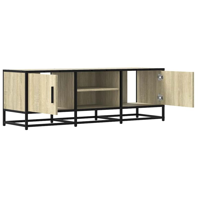 Casa si Gradina - Mobilier - Comode si corpuri - Comode - Dulap TV, stejar sonoma, 120x35x41 cm, lemn prelucrat si metal - Infinity.ro