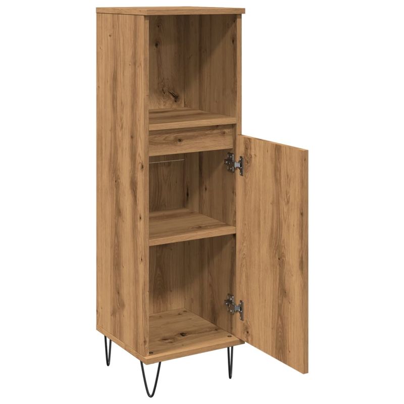 Casa si Gradina - Mobilier - Mobilier baie - Comode baie - Dulap de baie, stejar artizanal, 30x30x100 cm, lemn prelucrat - Infinity.ro
