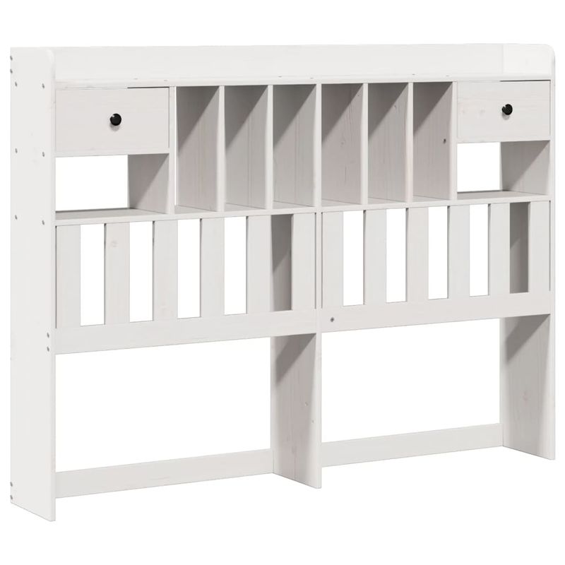 Casa si Gradina - Mobilier - Paturi si accesorii - Paturi - Pat cu biblioteca fara saltea, alb, 150x200 cm, lemn masiv pin - Infinity.ro