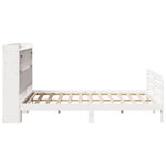 Casa si Gradina - Mobilier - Paturi si accesorii - Paturi - Pat cu biblioteca fara saltea, alb, 150x200 cm, lemn masiv pin - Infinity.ro