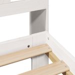Casa si Gradina - Mobilier - Paturi si accesorii - Paturi - Pat cu biblioteca fara saltea, alb, 150x200 cm, lemn masiv pin - Infinity.ro