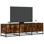 Casa si Gradina - Mobilier - Comode si corpuri - Comode - Dulap TV stejar fumuriu, 150x35x41 cm lemn prelucrat si metal - Infinity.ro