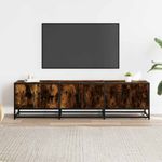 Casa si Gradina - Mobilier - Comode si corpuri - Comode - Dulap TV stejar fumuriu, 150x35x41 cm lemn prelucrat si metal - Infinity.ro
