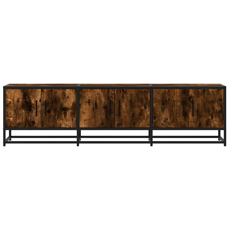 Casa si Gradina - Mobilier - Comode si corpuri - Comode - Dulap TV stejar fumuriu, 150x35x41 cm lemn prelucrat si metal - Infinity.ro