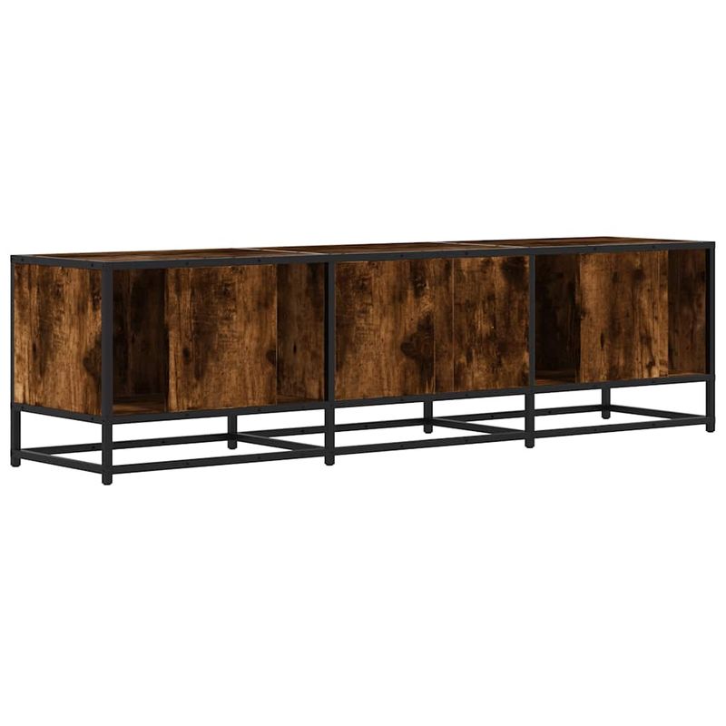 Casa si Gradina - Mobilier - Comode si corpuri - Comode - Dulap TV stejar fumuriu, 150x35x41 cm lemn prelucrat si metal - Infinity.ro