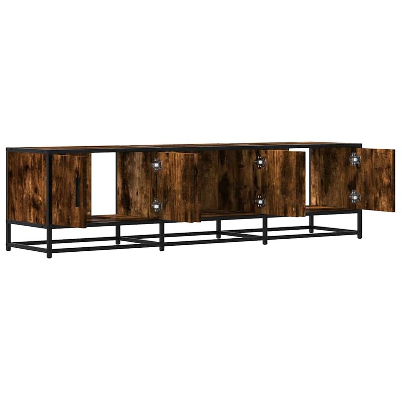 Casa si Gradina - Mobilier - Comode si corpuri - Comode - Dulap TV stejar fumuriu, 150x35x41 cm lemn prelucrat si metal - Infinity.ro