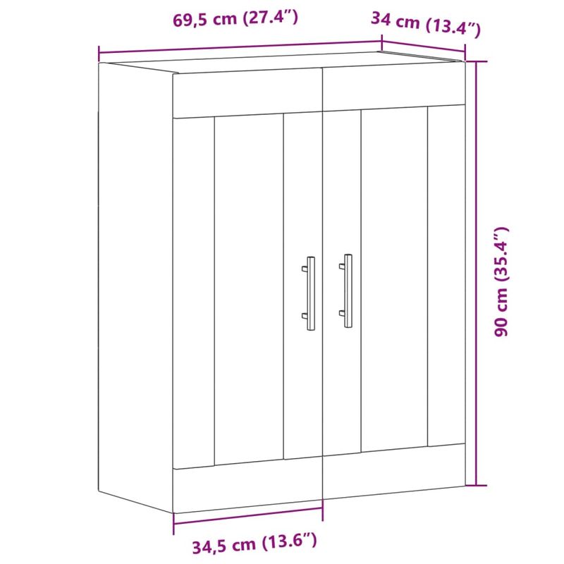 Casa si Gradina - Mobilier - Comode si corpuri - Comode - Dulap, lemn vechi, 69,5x34x90 cm, lemn prelucrat - Infinity.ro