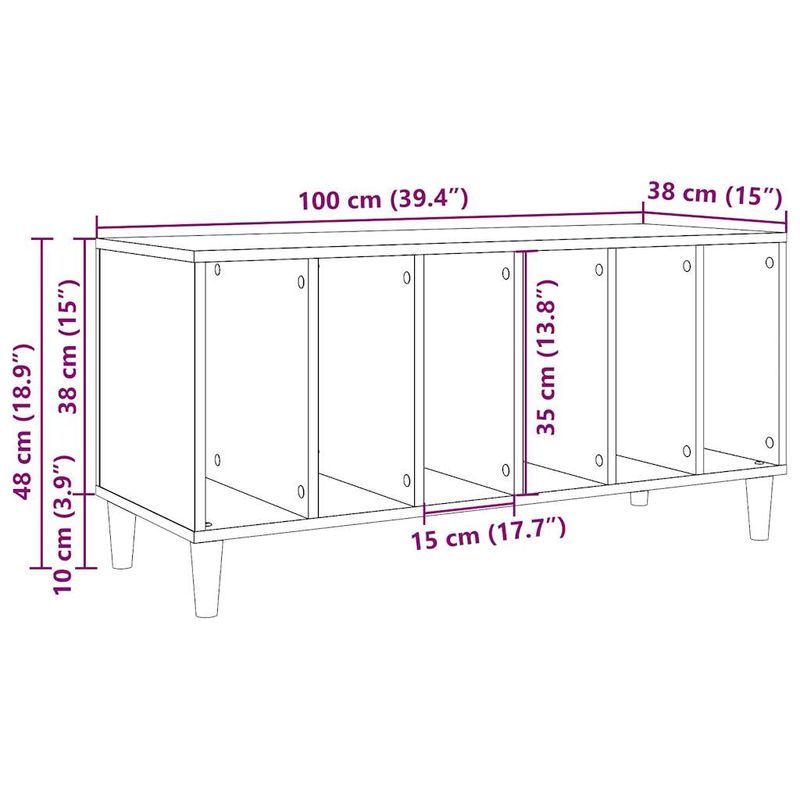 Casa si Gradina - Mobilier - Dulapuri si sifoniere - Dulapuri - Dulap discuri, lemn vechi, 100x38x48 cm, lemn prelucrat - Infinity.ro