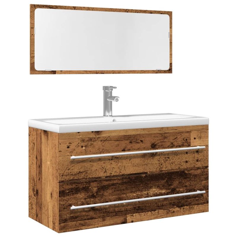 Casa si Gradina - Mobilier - Seturi de mobilier - Seturi baie - Set mobilier de baie, 2 piese, lemn vechi, lemn prelucrat - Infinity.ro