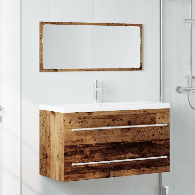 Casa si Gradina - Mobilier - Seturi de mobilier - Seturi baie - Set mobilier de baie, 2 piese, lemn vechi, lemn prelucrat - Infinity.ro