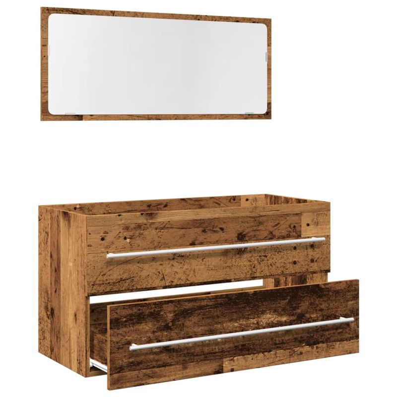 Casa si Gradina - Mobilier - Seturi de mobilier - Seturi baie - Set mobilier de baie, 2 piese, lemn vechi, lemn prelucrat - Infinity.ro