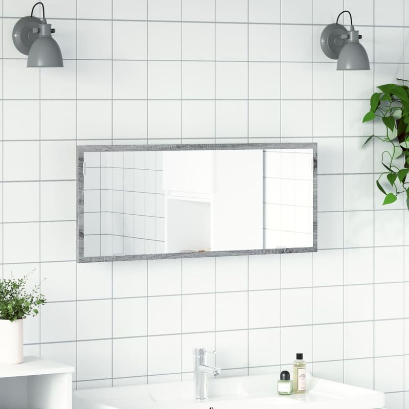 Casa si Gradina - Mobilier - Mobilier baie - Oglinzi baie - Oglinda de baie LED sonoma gri, 100x8,5x37 cm lemn prelucrat - Infinity.ro
