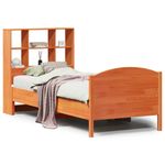 Casa si Gradina - Mobilier - Paturi si accesorii - Paturi - Pat biblioteca fara saltea maro ceruit 75x190 cm lemn masiv pin - Infinity.ro
