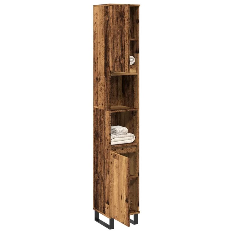 Casa si Gradina - Mobilier - Mobilier baie - Corpuri baie - Dulap de baie, lemn vechi, 30x30x190 cm, lemn prelucrat - Infinity.ro
