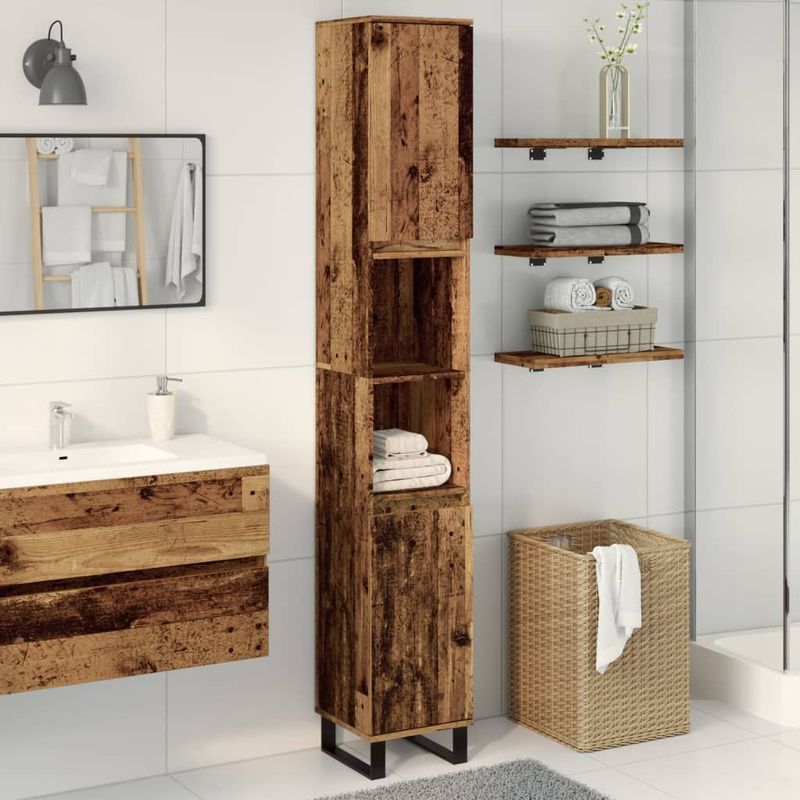 Casa si Gradina - Mobilier - Mobilier baie - Corpuri baie - Dulap de baie, lemn vechi, 30x30x190 cm, lemn prelucrat - Infinity.ro
