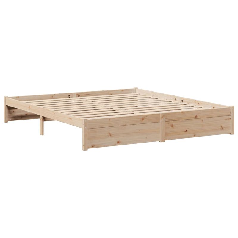 Casa si Gradina - Mobilier - Paturi si accesorii - Paturi - Pat cu biblioteca fara saltea, 180x200 cm, lemn masiv de pin - Infinity.ro