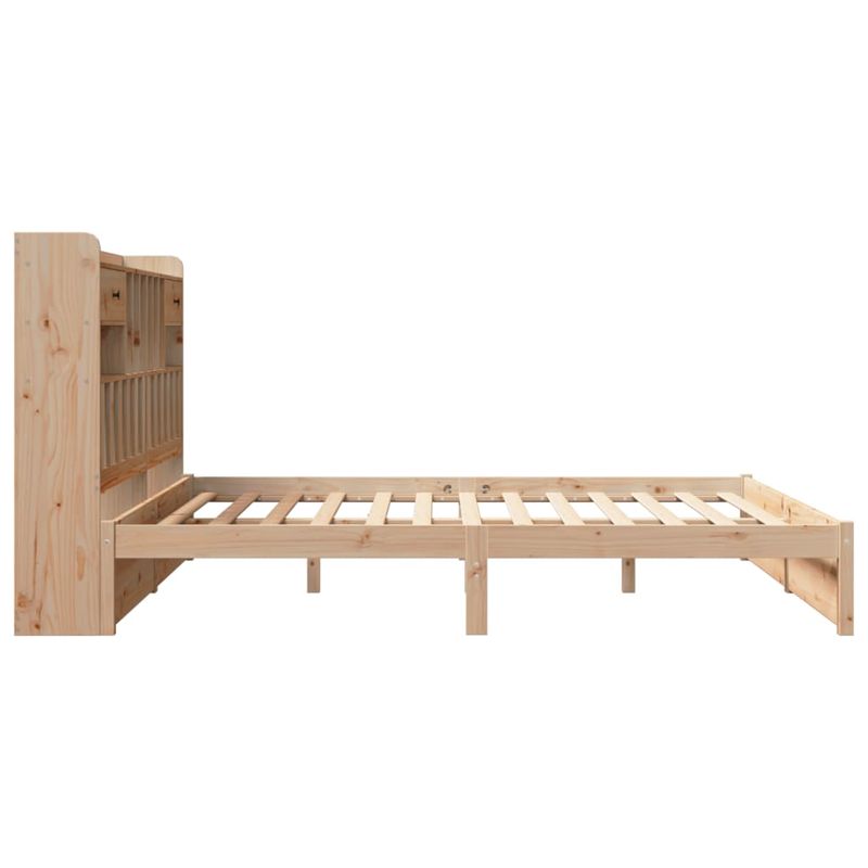 Casa si Gradina - Mobilier - Paturi si accesorii - Paturi - Pat cu biblioteca fara saltea, 180x200 cm, lemn masiv de pin - Infinity.ro