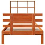 Casa si Gradina - Mobilier - Paturi si accesorii - Paturi - Pat biblioteca fara saltea maro ceruit 90x190 cm lemn masiv pin - Infinity.ro