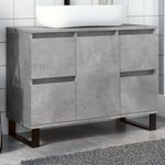Casa si Gradina - Mobilier - Mobilier baie - Comode baie - Dulap chiuveta baie, gri beton, 80x33x60 cm, lemn compozit - Infinity.ro