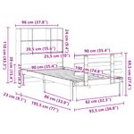 Casa si Gradina - Mobilier - Paturi si accesorii - Paturi - Pat biblioteca fara saltea maro ceruit 90x190 cm lemn masiv pin - Infinity.ro