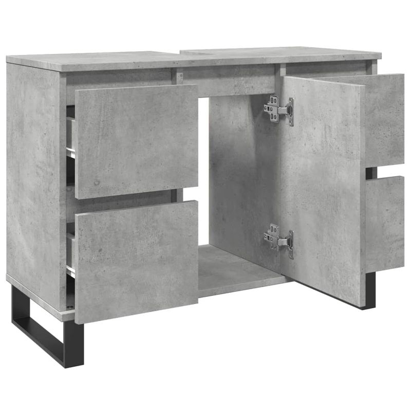 Casa si Gradina - Mobilier - Mobilier baie - Comode baie - Dulap chiuveta baie, gri beton, 80x33x60 cm, lemn compozit - Infinity.ro