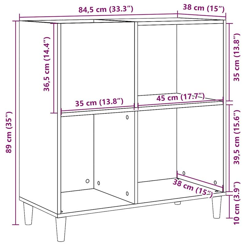 Casa si Gradina - Mobilier - Dulapuri si sifoniere - Dulapuri - Dulap pentru discuri lemn vechi 84,5x38x89 cm lemn prelucrat - Infinity.ro